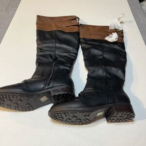 Knee High Boots Dream Pairs Supra  Black and Camel Sz 9 NIB